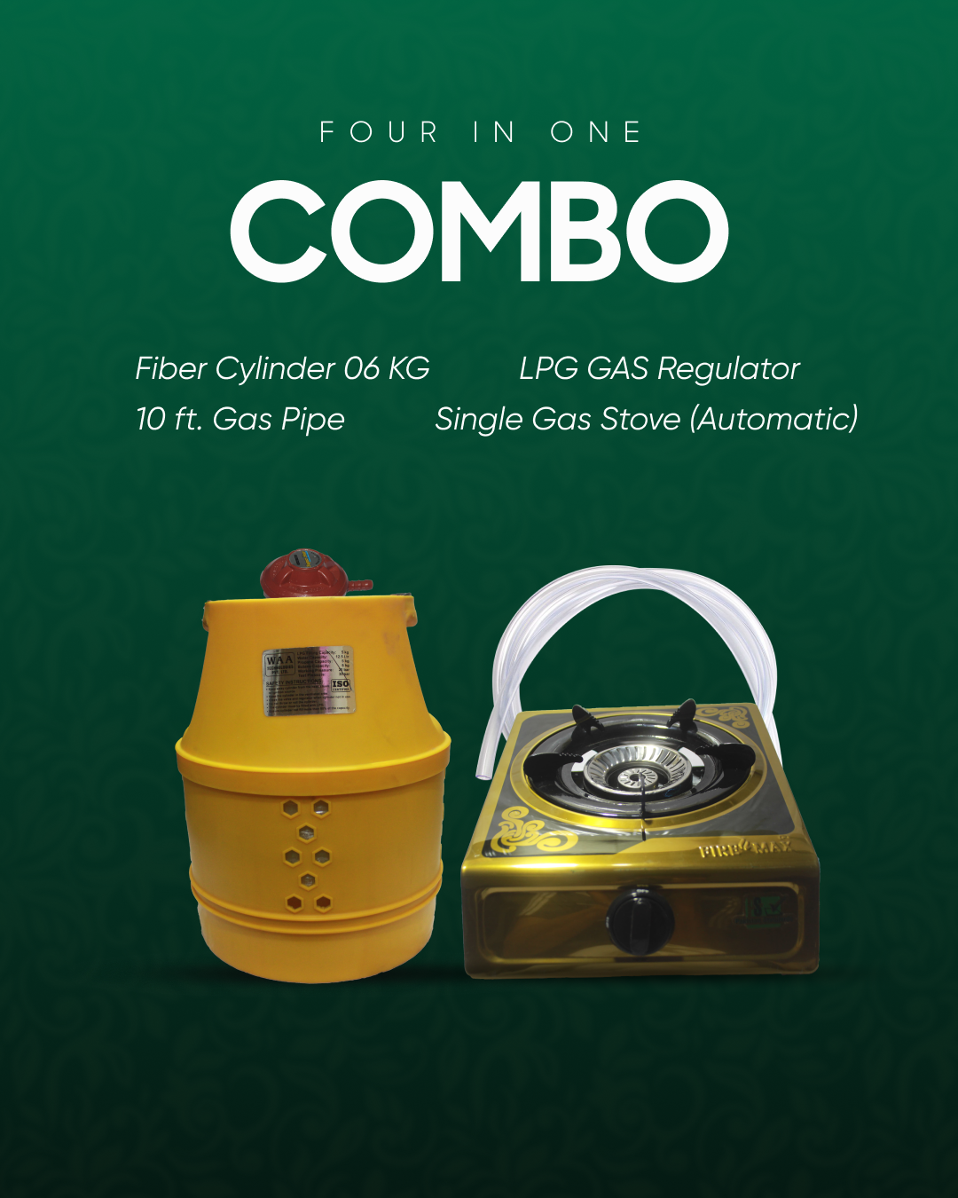 Combo Deal 2 | Fiber Cylinder 6 KG & Single Gas Stove