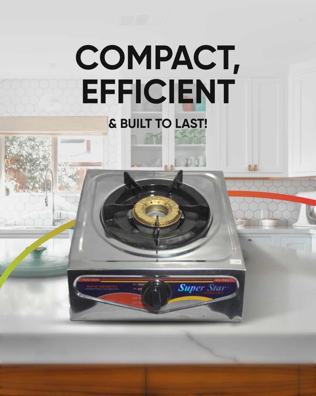 Super Star SS-785 Gas Stove – Compact, Efficient & Built to Last!