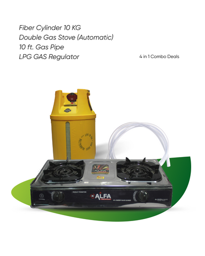 Combo Deal 3 | Fiber Cylinder 10 KG & Double Gas Stove