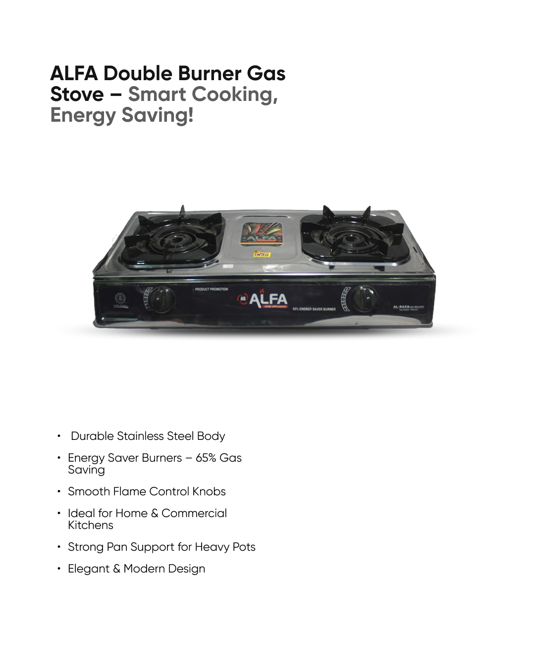 ALFA Double Burner Gas Stove